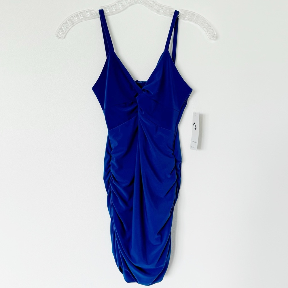 NWT Blue Hollyworld Ruched Mini Dress Size 12